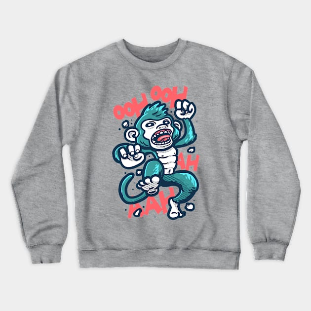 Monkey Crewneck Sweatshirt by supernunal